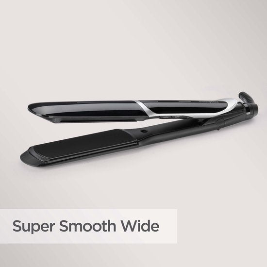 Fer à lisser BaByliss Sleek Control Wide ST397E - Plaques extra-larges - 5 réglages de température jusqu'à 235 °C - Peigne lissant amovible