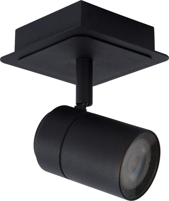 Lucide LENNERT - Spot de plafond (lampe de plafond) pour salle de bains - LED à intensité variable - GU10 - 1x5 W 3000 K - IP44 - Noir