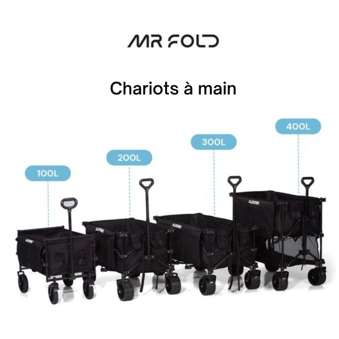 Chariot - Mr. Fold XXL - pliable - 400L - 300KG - roues tout-terrain - noir