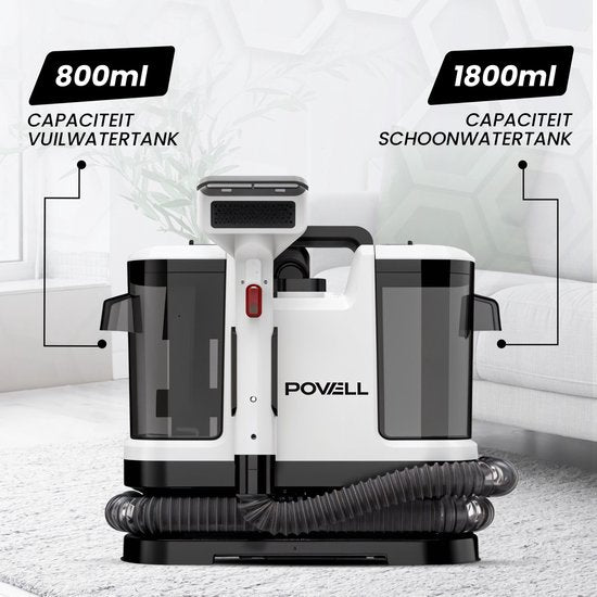 Powell Carpet Cleaner - Stain Cleaner - Sofa Cleaner - Furniture Cleaner - Carpet Vacuum Cleaner - Cleaning Machine - Carpet Cleaner - 450 Watt - White