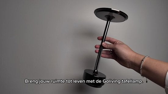 Goliving Lampe de table rechargeable - Sans fil et dimmable - Lampe tactile moderne - Lampe de nuit pour chambre à coucher - Anti-éclaboussures - 27 cm - Silver