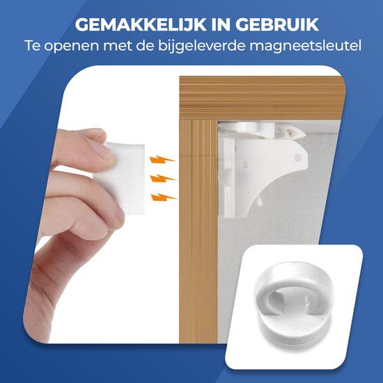 Roegaarden Child Lock Cupboards - Sécurité des armoires pour enfants - Aimant de sécurité pour enfants - 4 pièces