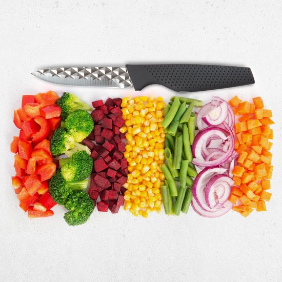 Set de couteaux Harry Blackstone Airblade - Couteaux de cuisine tranchants et résistants - Couteaux de chef avec revêtement antiadhésif - Set de 5 couteaux pour toutes les occasions