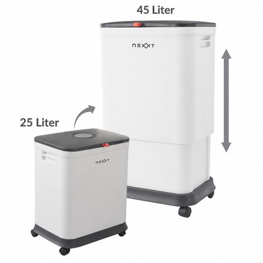 Poubelle réglable Nexxt - Poubelle - Bac à ordures - 25 L à 45 L - avec roulettes