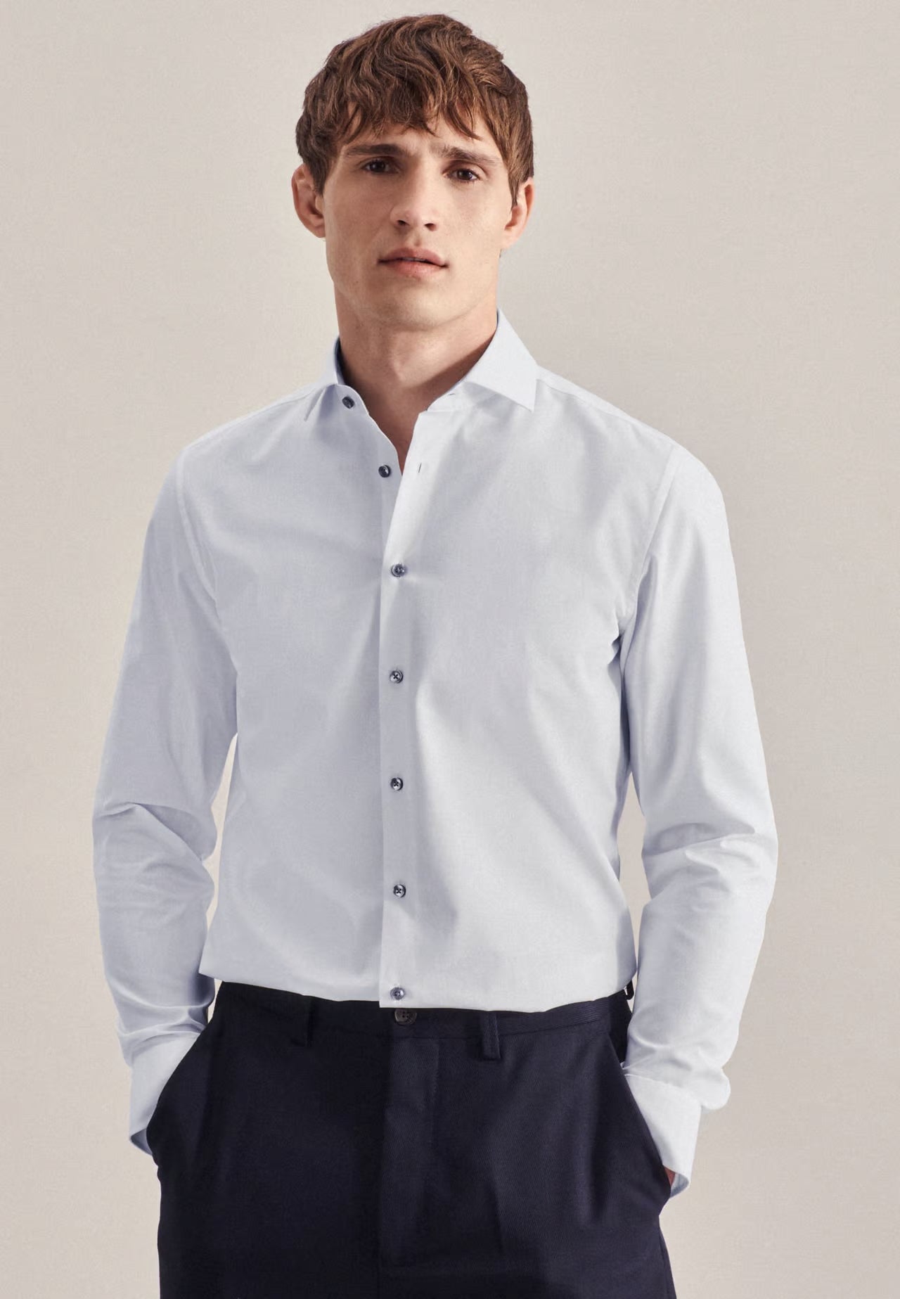 Seidensticker Chemise d'affaires - Slim - 100% coton - Blanc - Taille 41