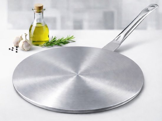 Plaque d'adaptation pour cuisinière à induction - 20 cm - Poignée amovible - Compatible avec les casseroles non inductives