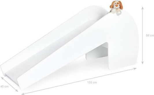 Toboggan d'intérieur en bois - Blanc