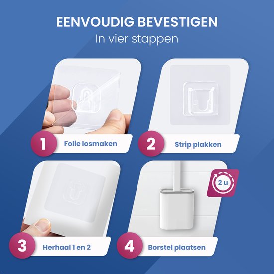 Roegaarden Brosse à WC avec support - Brosse à WC - Silicone - Autoportante et à suspendre - Blanc