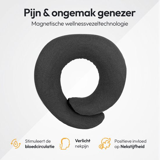 NOHRD Oreiller cervical pour avion - Oreiller de voyage - Noir - Mousse à mémoire de forme - Bouchons d'oreille, masque de sommeil et sac de transport inclus - Mousse à mémoire de forme - Soutien cervical