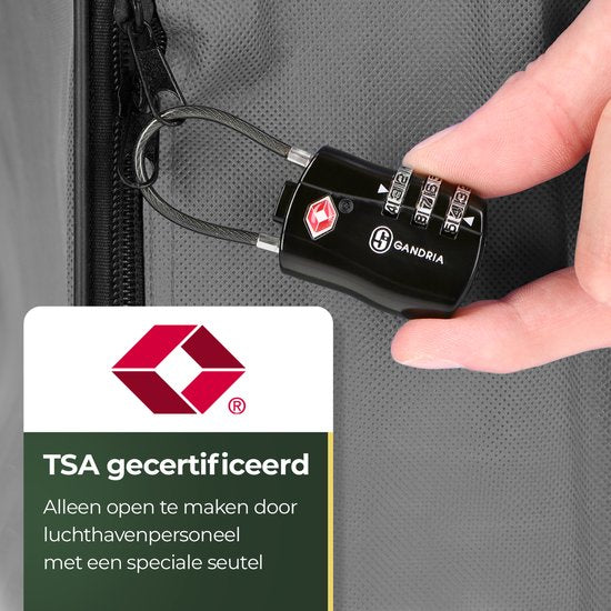 Cadenas de voyage Gandria - Serrure TSA - Serrure de voyage 2 pièces - Cadenas à 3 chiffres - Serrure de bagage à 3 chiffres - Acier allié au zinc