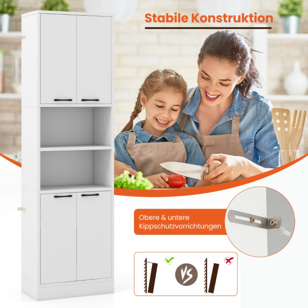 Meuble de cuisine Coast - MDF & bois - 56 x 30 x 190 cm - Blanc
