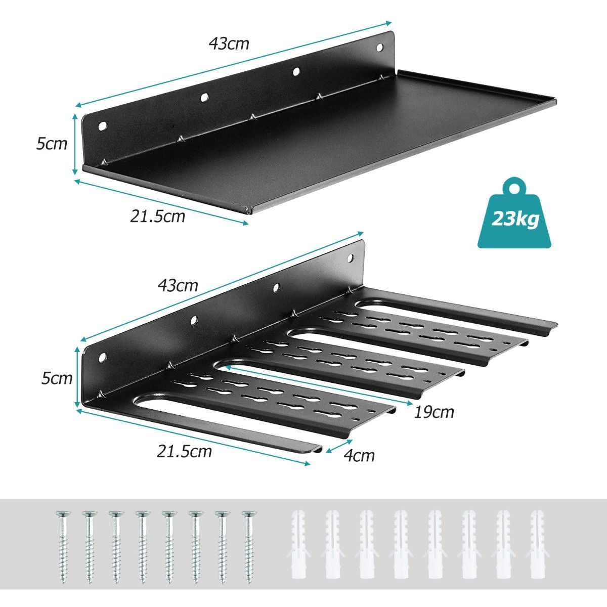 Coast Tool Holder for Drill - Montage mural - Avec 1 étagère - Acier - Max. 23 kg