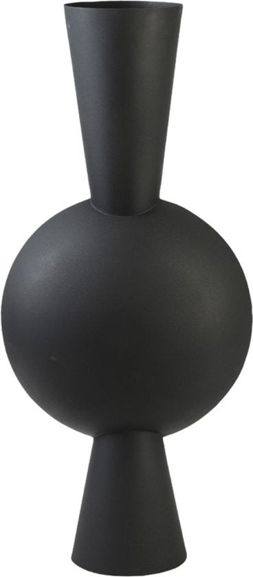Vase Kavandu de Light & Living - Noir - 37,5 x 22 x 81 cm - Métal - Moderne - Vase à fleurs - Décoration d'intérieur - Vase décoratif pour le salon ou la chambre à coucher