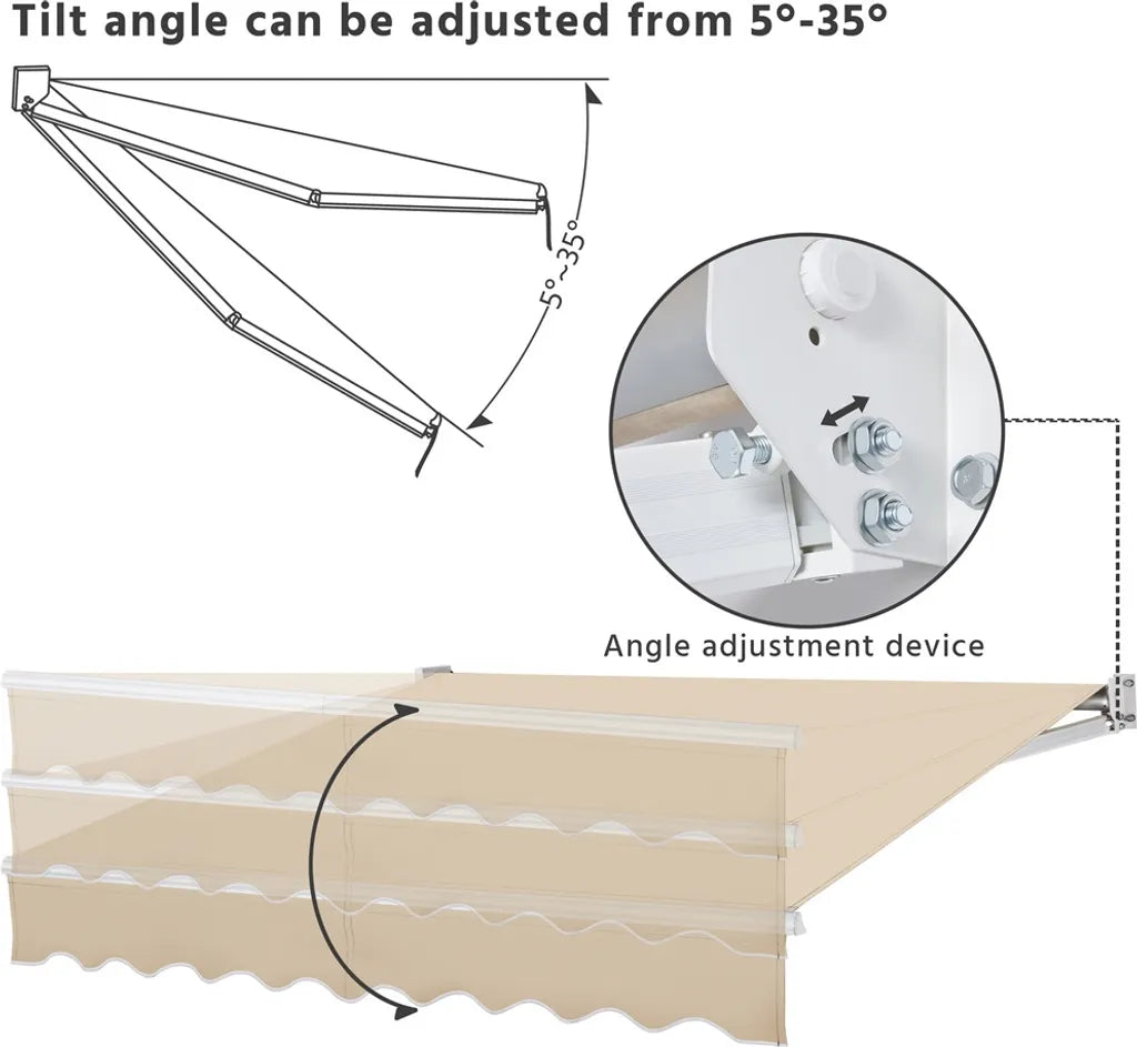 Bras pliant Yaheetech - 250 x 200 cm - Beige