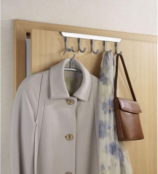 Porte-manteau de porte Wenko 9 x 36 cm en acier inoxydable