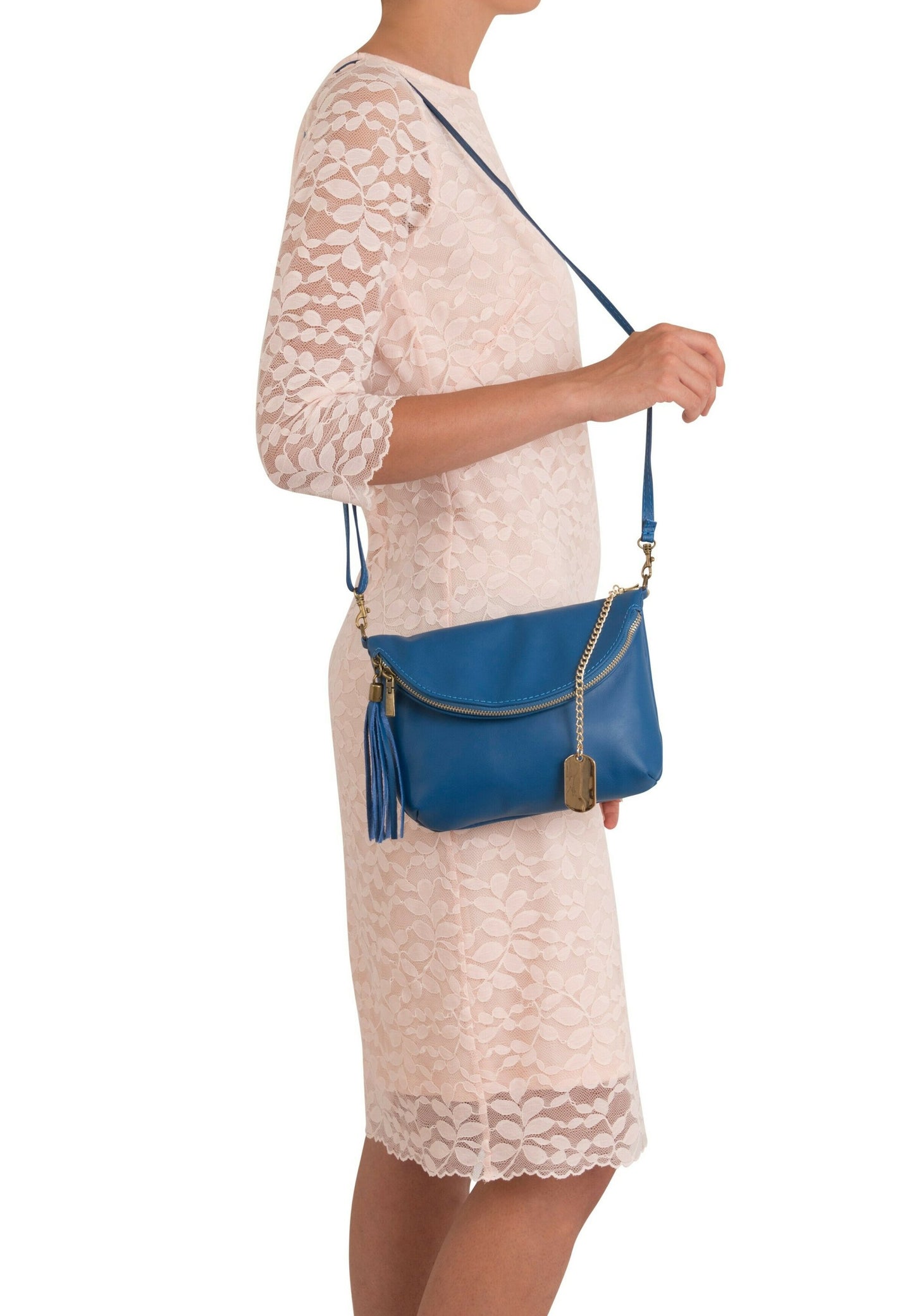 Anna Morellini - ALICE Shoulder Bag (Blue Denim, 30 × 22 × 10 cm)