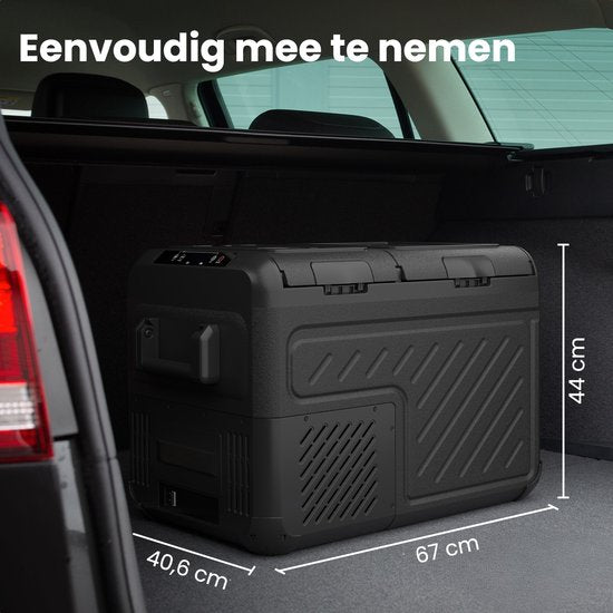 Auronic Electric Cool Box - Compresseur - Deux zones - 12V 230 Volt - Voiture - Congélation et réfrigération - 35L - Frigobox - Noir/Gris