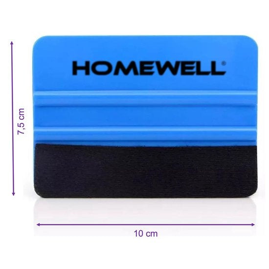 Homewell® Rakel avec feutre - Raclette en caoutchouc - (pour film de fenêtre, film de voiture, film adhésif, emballage de cuisine) 10x7.5cm