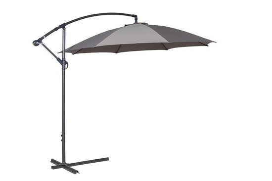 Garden Impressions - Parasol - Athene - Ø 300 cm - Armature gris royal - Gris foncé