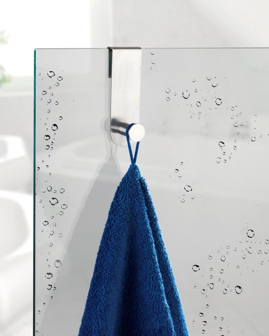 WENKO Crochet mural de douche Celano en acier inoxydable - Porte-serviette - Crochet à serviette