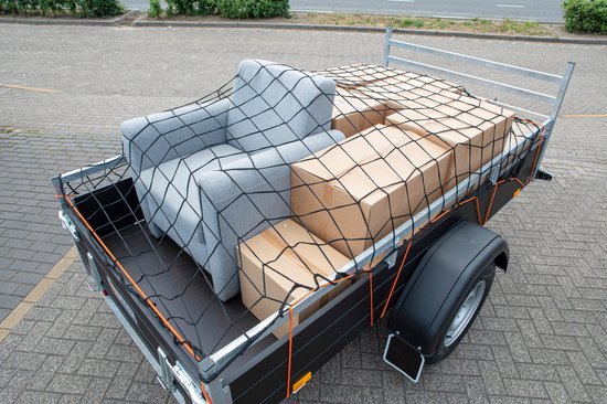 BLACK+DECKER Filet de remorque - 2 x 3 M - Elastique extensible - Dans sac de rangement - Noir