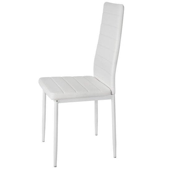 Tectake - Chaise de salle à manger 4 pièces , blanc , chaises de salle à manger 401845