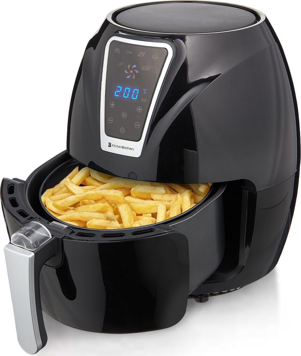 Airfryer KitchenBrothers Friteuse sans huile à hair chaud - 7 programmes automatiques - 80-200°C - 1300W