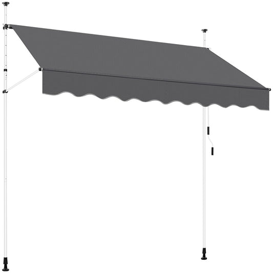 Yaheetech Clamp Sunshade Dark Grey - Extensible manuellement - 250 x 120 cm - Hauteur 210-300 cm