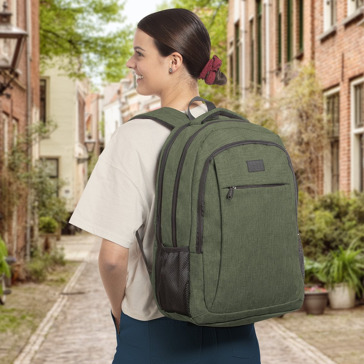 TRVLMORE Sac à dos - 36L - 17.3 inch - Sac à dos pour ordinateur portable - Sac d'école - Unisexe - Vert résistant aux éclaboussures