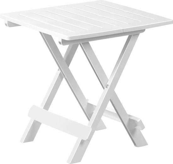 Table pliante Pro Garden / table de camping en plastique 45 x 43 x 50 cm, blanche