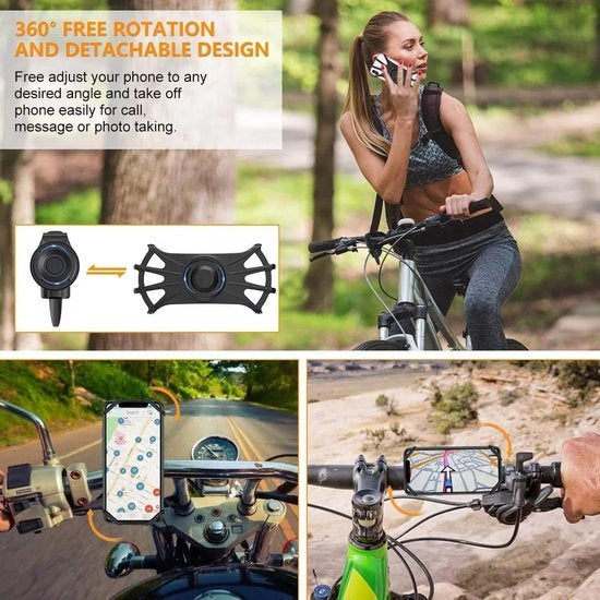 Garpex® Porte-téléphone vélo - Porte-téléphone moto - Porte-smartphone vélo - VTT - moto - Porte-téléphone universel