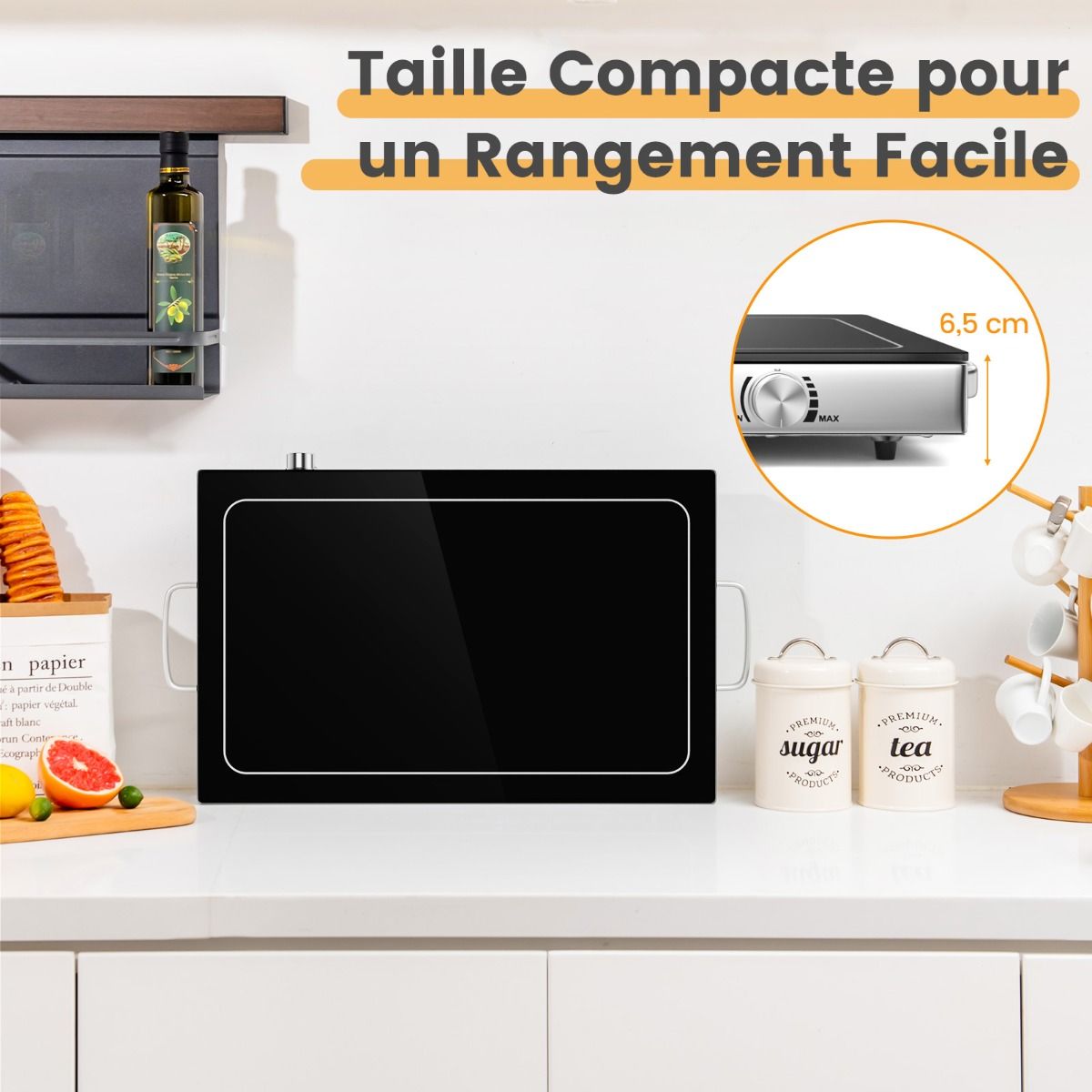 Plaque chauffante électrique Coast pour buffet en acier inoxydable 56 x 36 cm - argent/noir - 300 W