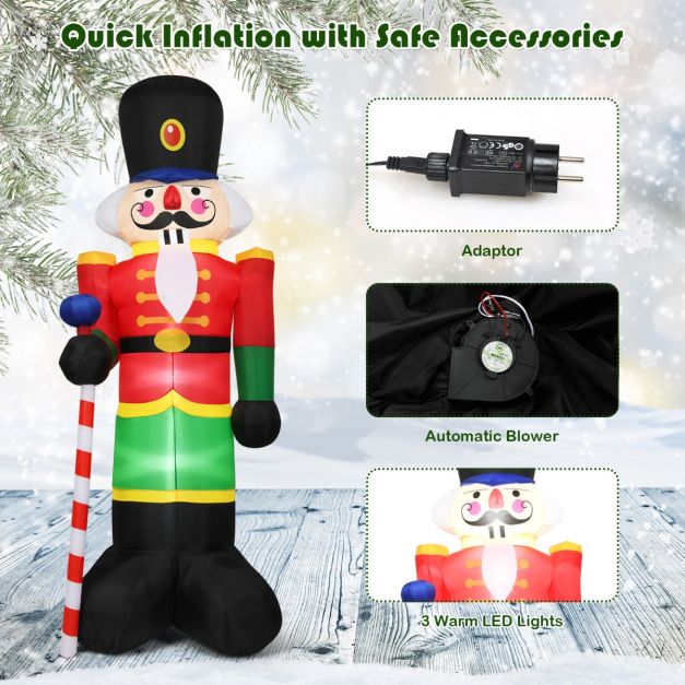Coast Inflatable Christmas Nutcracker - 3 Led Lights - Incl. Fan - 2.4M
