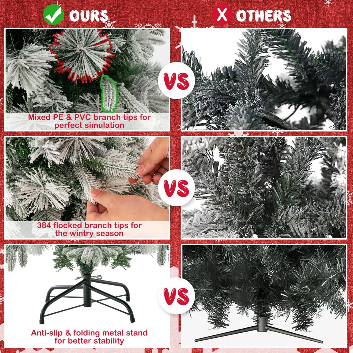 Coast Artificial Christmas Tree With Snow And Lights - 150 Warm White LED Lights - 136 cm de haut - Vert