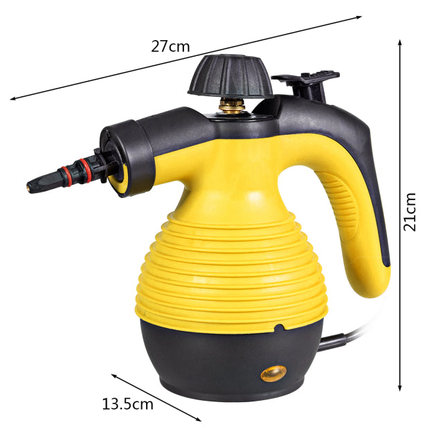 Coast Steam Cleaner - 1050W - 9 accessoires inclus - 27 x 13,5 x 21 cm - Jaune