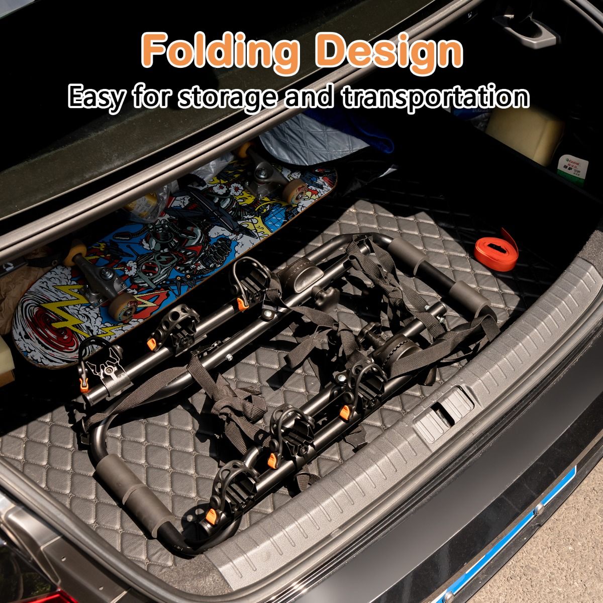 Coast Trunk Bike Carrier for 3 Bikes - Porte-vélos réglable sur le hayon 71 x 33 x 63 cm - Noir - Capacité de charge 45 kg