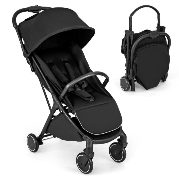 Coast Lightweight Stroller 97x49x103 cm - Black - Compact et pliable d'une seule main - Poussette de voyage pour tout-petits