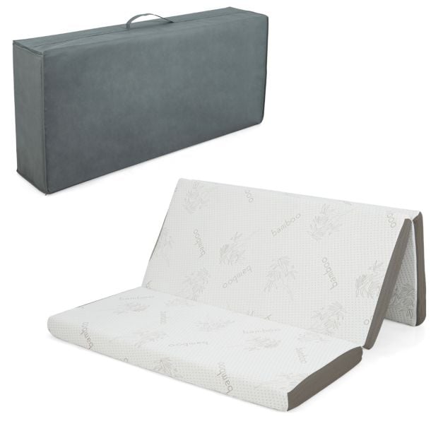 Matelas pliable Coast en mousse à mémoire de forme au gel frais avec housse en bambou et bordures en tissu maillé