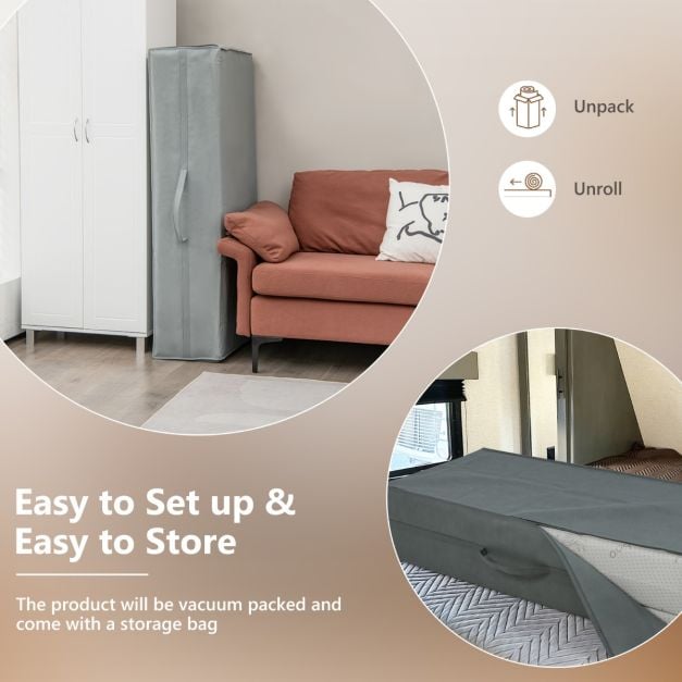 Matelas pliable Coast en mousse à mémoire de forme au gel frais avec housse en bambou et bordures en tissu maillé