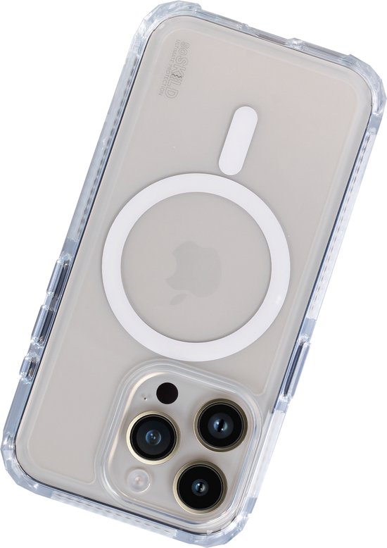 SoSkild Case iPhone 15 Pro MagSafe - Defend Heavy Impact Case - Étui magnétique Magsafe transparent - Transparent