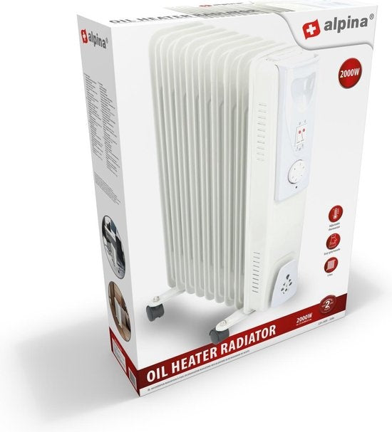 Radiateur électrique à huile Alpina avec Protection contre la surchauffe 9 pales