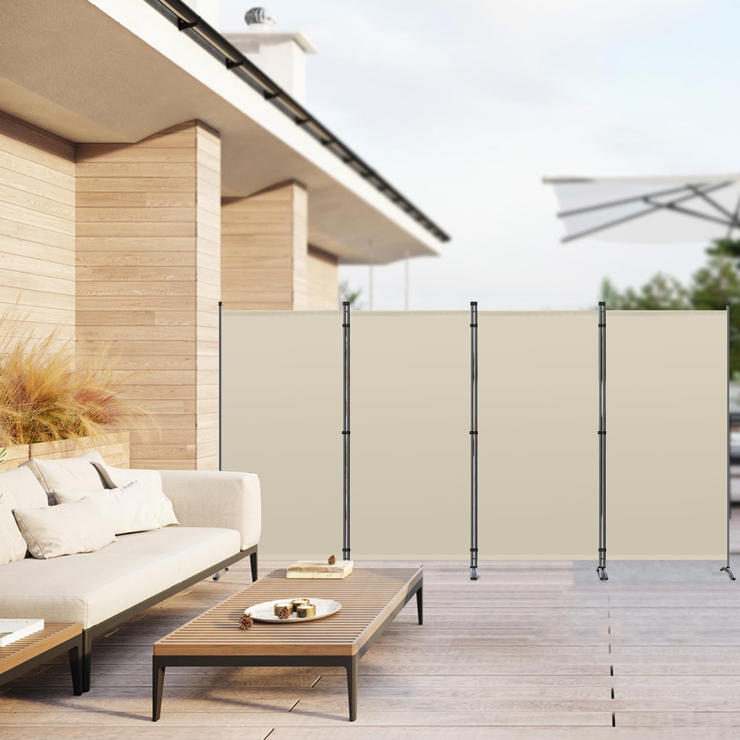 Angel Living Paravent - 4 Panneaux - 324 x 169 cm - Beige