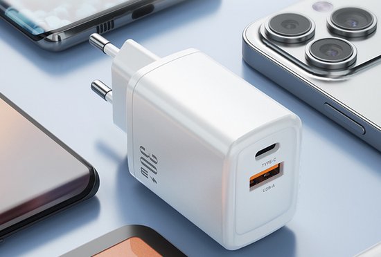 Vlectro - Adaptateur 2-en-1 pour charge super rapide - Blanc - 1 adaptateur
