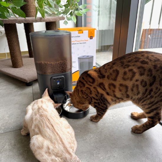 Viervoeter Feed Pro Dual - Mangeoire automatique 7 L - Caméra HD et audio - Chat et chien - Distributeur automatique de nourriture avec application - Noir