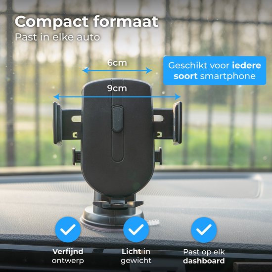 Supports de téléphone Nuvance pour voiture - Support pour téléphone portable - 360° - Ventouse pour vitre et tableau de bord - Support de téléphone
