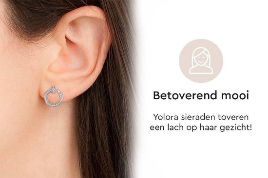 Yolora Boucles d'oreilles pour femmes avec cristaux Kalpa Camaka - Argent - Plaqué or blanc 18K - Boucles d'oreilles pour femmes - Boucles d'oreilles - Bijoux - Coffret cadeau de luxe - Coffret cadeau - Coffret cadeau exclusif - Bel emballage cadeau