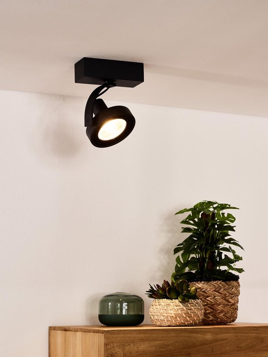 Lucide DORIAN - Plafonnier - Ø 11,7 cm - LED Dim to warm - GU10 (ES111) - 1x12W 2200K/3000K - Noir