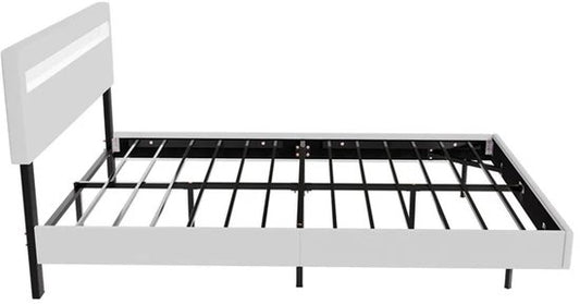 Lit suspendu Lisbon - 140x200cm - Cuir synthétique - Incl. LED - Blanc