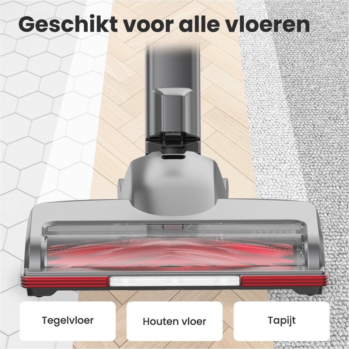 Auronic Stick hoover - Sans fil - Sans sac - Alimenté par batterie - Autonome - 220 W - Batterie supplémentaire - Gris/Rouge