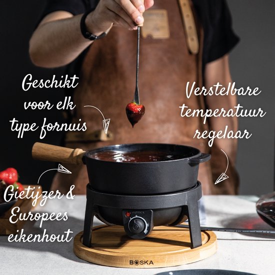 Set à fondue électrique Boska Pro - Pour tout type de fondue - 8 personnes - Fonte élégante - Cordon extra long